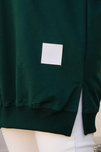 Arma Detaylı Bisiklet Yaka Tunik Zümrüt Yeşil