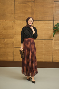 Asimetrik Kesim Astarlı Etek Taba