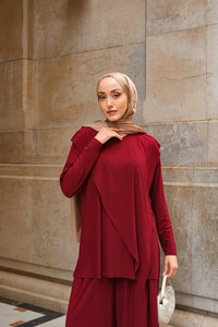 Asimetrik Salaş Takım Bordo