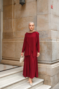 Asimetrik Salaş Takım Bordo