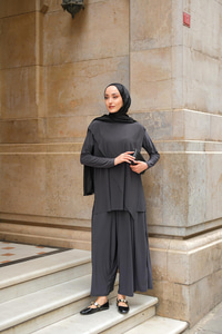 Asimetrik Salaş Takım Gri