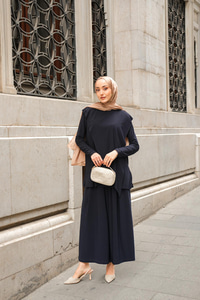 Asimetrik Salaş Takım Lacivert