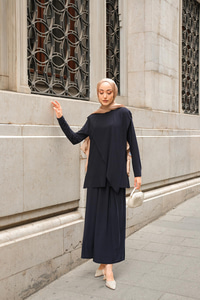 Asimetrik Salaş Takım Lacivert