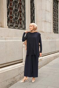 Asimetrik Salaş Takım Lacivert