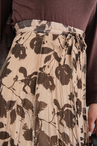 Asimetrik Şifon Etek Kahverengi