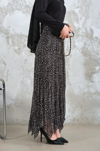 Asimetrik Şifon Etek Siyah