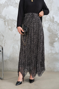 Asimetrik Şifon Etek Siyah