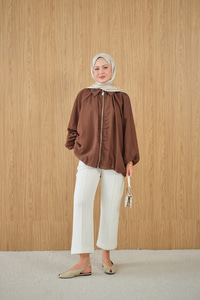 Astarlı Balon Kol Ceket Kahverengi