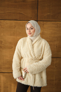 Astarlı İki İplik Ceket Krem