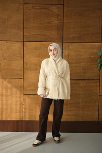 Astarlı İki İplik Ceket Krem