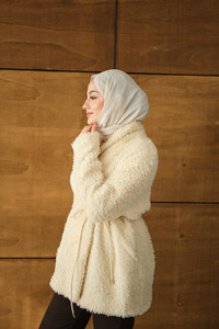 Astarlı İki İplik Ceket Krem