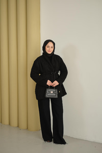 Astarlı İki İplik Ceket Siyah