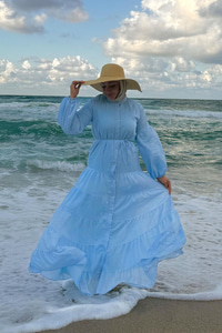 Astarlı Tül Elbise Açık Mavi