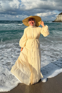 Astarlı Tül Elbise Bej