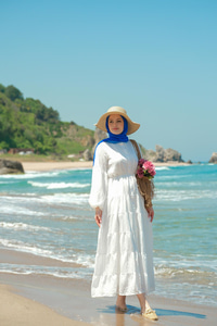 Astarlı Tül Elbise Beyaz