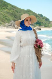 Astarlı Tül Elbise Beyaz