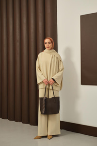 Atkı Detay İkili Takım Krem