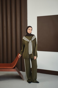 Atkı Detay Takım Haki Yeşil