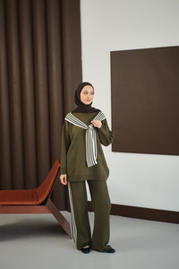 Atkı Detay Takım Haki Yeşil