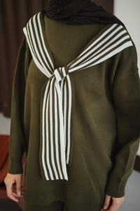 Atkı Detay Takım Haki Yeşil