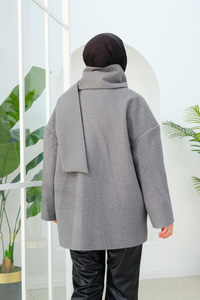 Atkı Detaylı Kaşe Gri