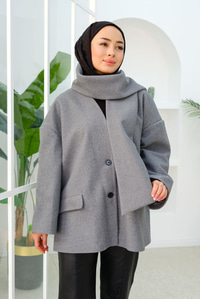 Atkı Detaylı Kaşe Gri