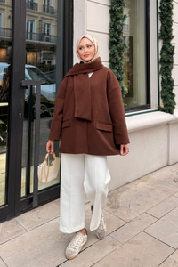 Atkı Detaylı Kaşe Kahverengi