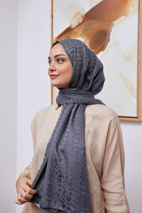 Aura Desen Jakar Şal Antrasit