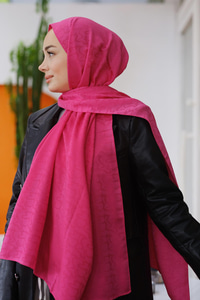 Aura Desen Jakar Şal Fuşya