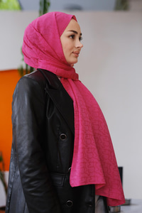 Aura Desen Jakar Şal Fuşya