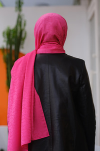 Aura Desen Jakar Şal Fuşya