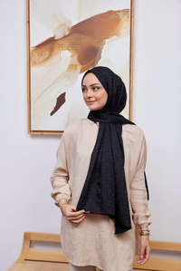 Aura Desen Jakar Şal Siyah