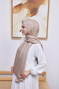 Aura Desen Jakar Şal Vizon