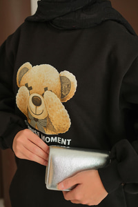 Ayıcık Baskılı Takım Siyah