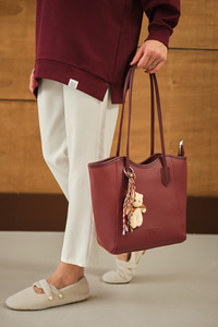 Ayıcık Detay Çanta Bordo