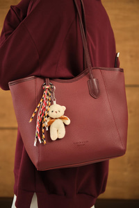 Ayıcık Detay Çanta Bordo