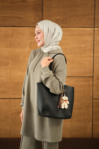 Ayıcık Detay Çanta Siyah