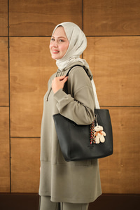 Ayıcık Detay Çanta Siyah