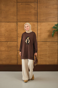 Ayıcık Detay Tunik Kahverengi