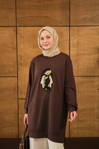 Ayıcık Detay Tunik Kahverengi