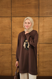 Ayıcık Detay Tunik Kahverengi