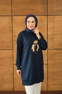 Ayıcık Detay Tunik Lacivert
