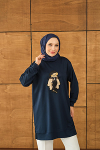 Ayıcık Detay Tunik Lacivert