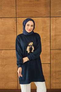 Ayıcık Detay Tunik Lacivert