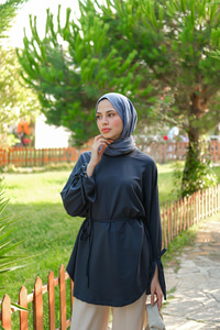 Bağcık Detaylı Sweatshirt Antrasit