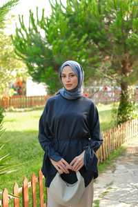 Bağcık Detaylı Sweatshirt Antrasit