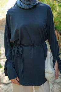 Bağcık Detaylı Sweatshirt Antrasit