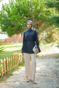 Bağcık Detaylı Sweatshirt Antrasit