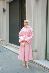 Bağlama Detay Elbise Pembe