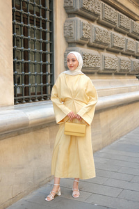 Bağlama Detay Elbise Sarı